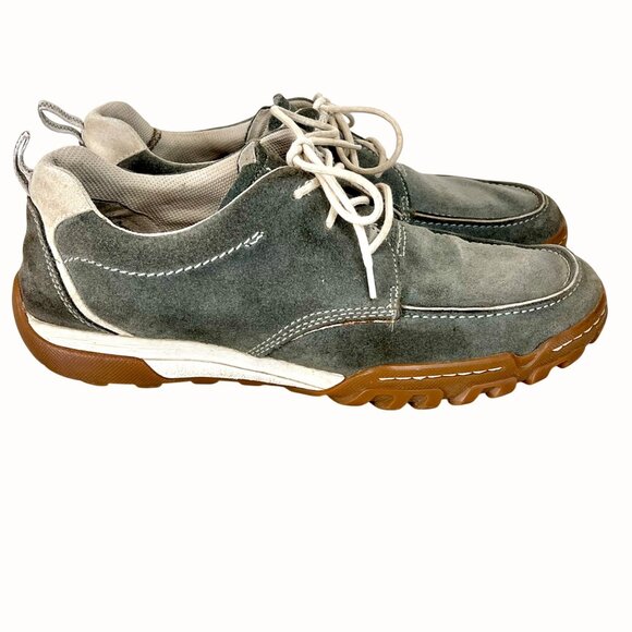 Ecco Gray/Beige Suede Mens Receptor Walking Shoe Sz 10-10.5 EU 44 Light Durable - Picture 8 of 15